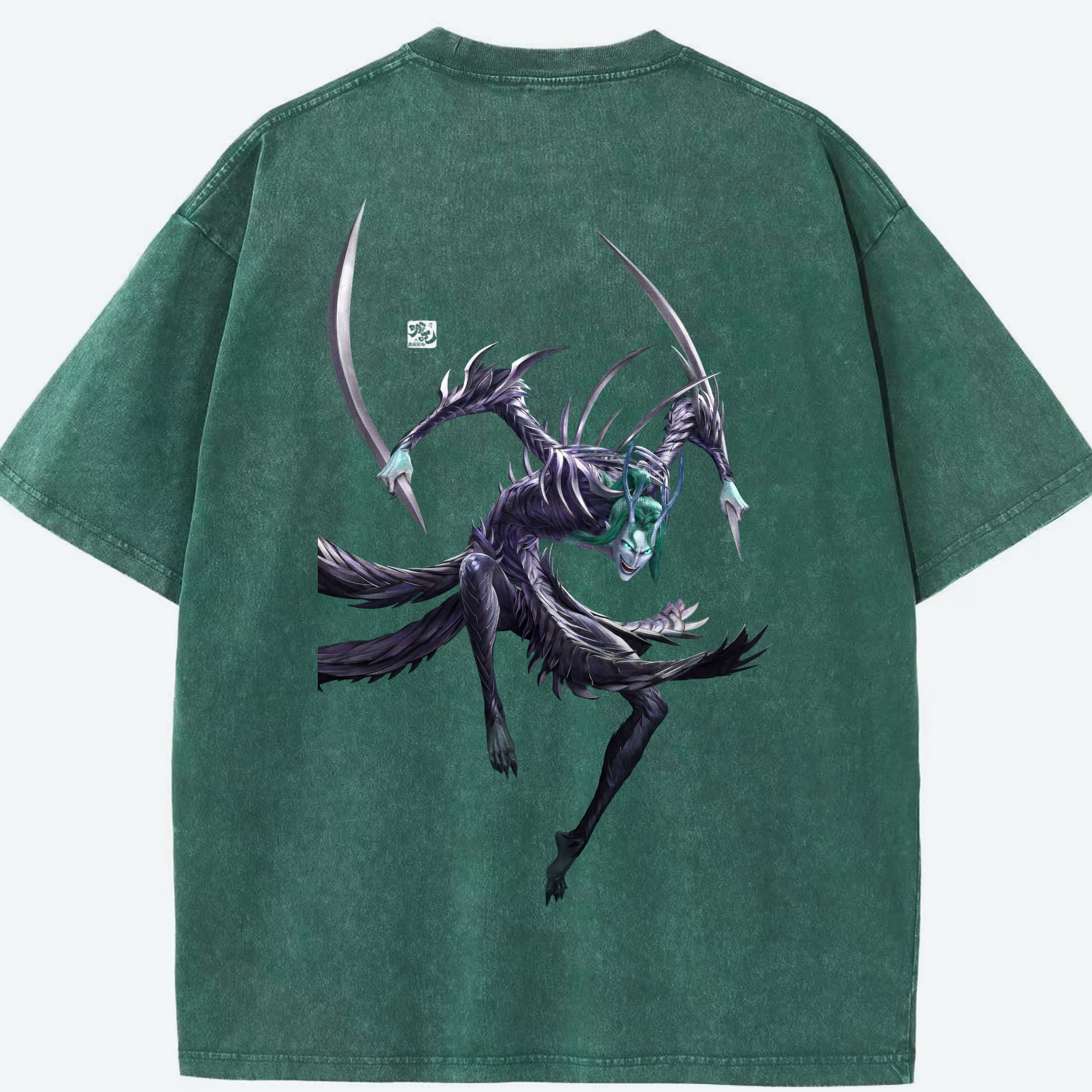 （画像用） Ne Zha 2 ナタ 魔童の大暴れ 綿100% ヴィンテージ風 半袖Tシャツ（背面プリント）